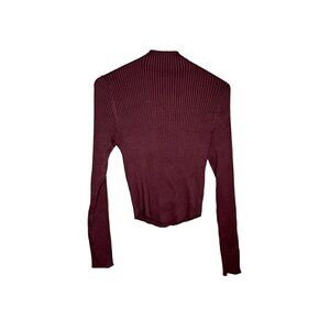 Arizona Jean Co Ribbed Knit Long Sleeve Top Purple Large